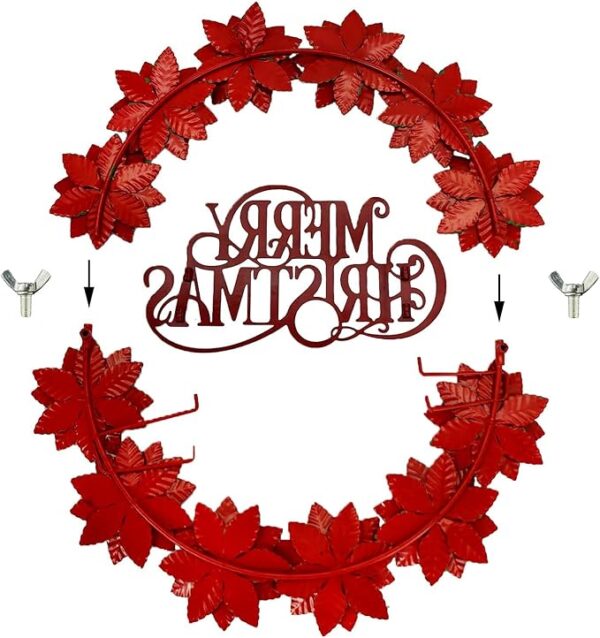 16” Metal Christmas Wreath for Front Door 3