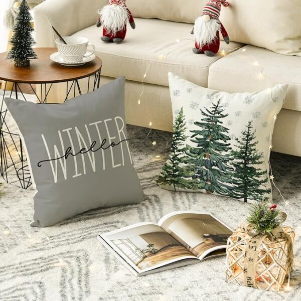 16 x 16 Inch Mistletoe Pine Spruce Holiday Cushion Case Decoration 3