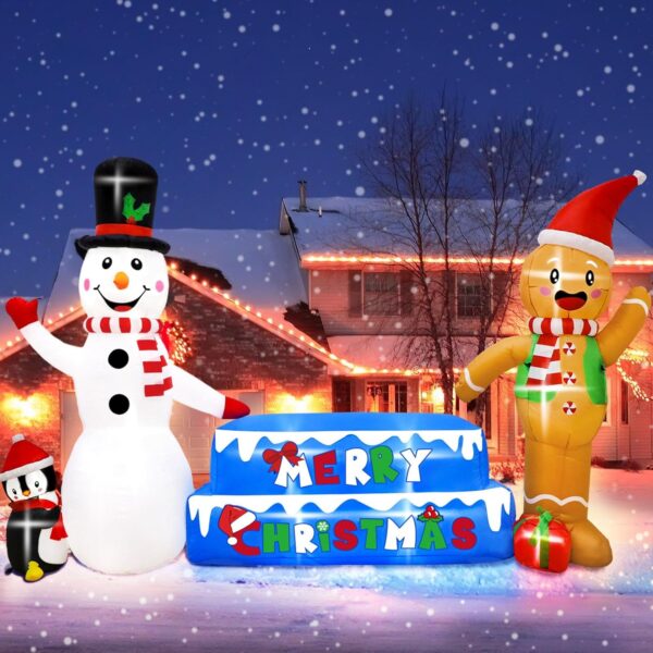 10 FT Inflatable Snowman Christmas Inflatables Outdoor Decorations 3