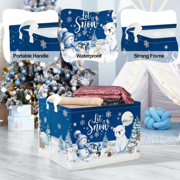 Winter Animals Storage Basket Christmas Snowman Penguin Gift Basket 3