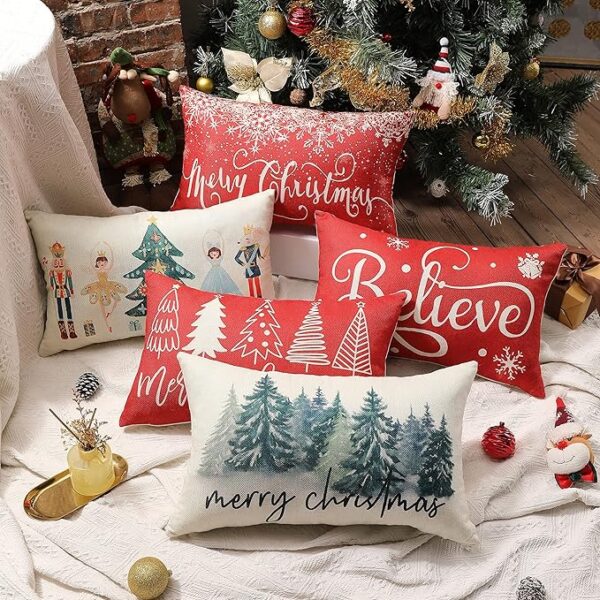 12x20 Farmhouse Christmas Throw Lumbar Pillow Cover 3
