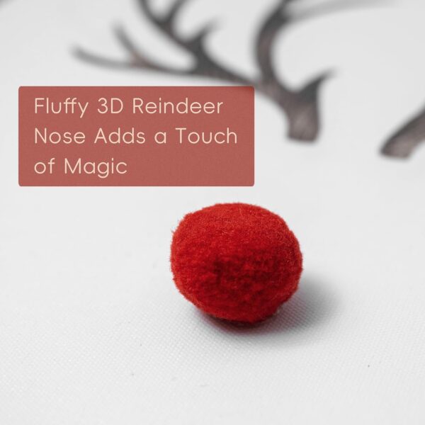 Framed Christmas Wall Decor with 3D Reindeer Nose, 5 Pack Indoor Christmas Decorations with Green Chistmas Tree Pictures for Bathroom(14x11,10x8,8x6) 3