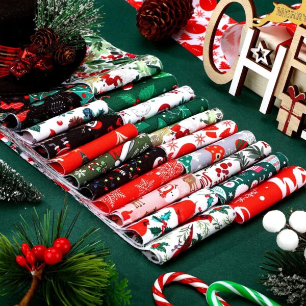 40 Pcs Christmas Jelly Fabric for Quilting Strips Cotton Roll, 2.55 Inch Xmas Fabric Strips 2