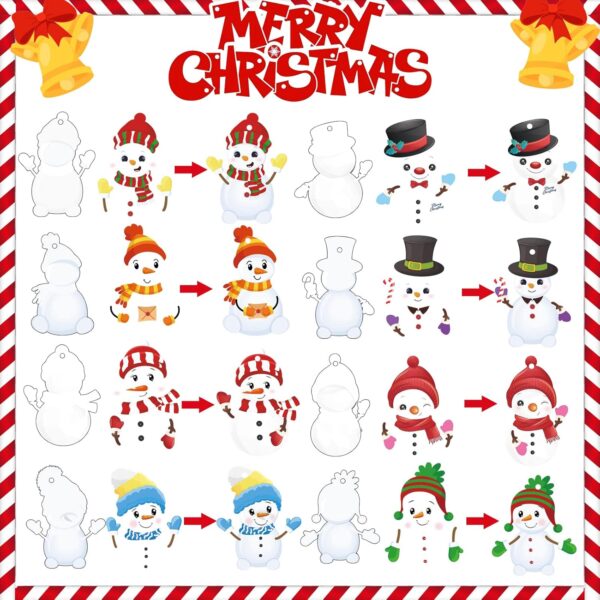 48 Pieces Christmas Snowman Craft Kit for Kids Christmas Arts and Crafts 2