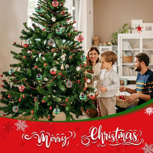 30PCS Christmas Ball Ornaments - 2.36 Inch Red Green White Christmas Balls 2