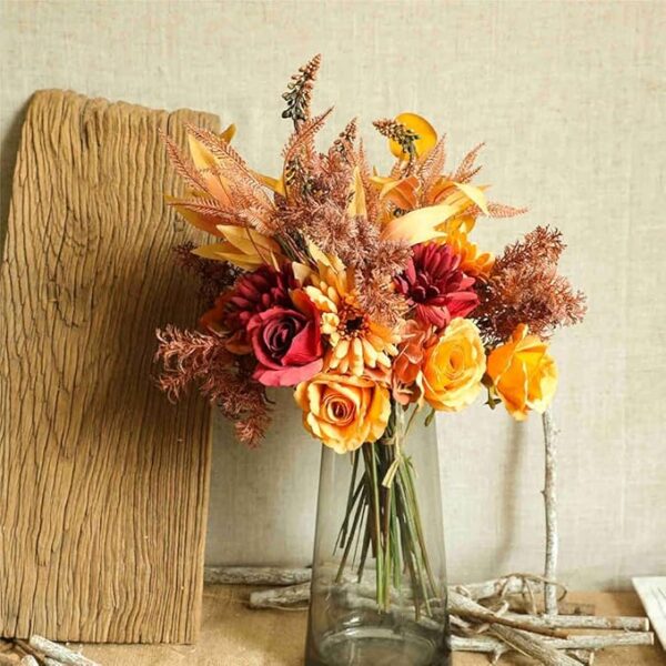 Artificial Fake Flowers Plants Silk Flower Arrangements Wedding Bouquets Decorations 2