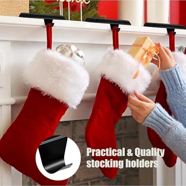 Mantel Stocking Hangers Hanging Hooks for Fireplace Stand Hanger 2