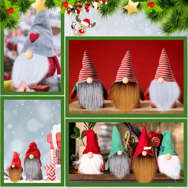 15 Pcs Gnome Beards for Crafting Faux Fabric Precut Gnomes Beards Handmade 30 Pieces Wood Balls 2