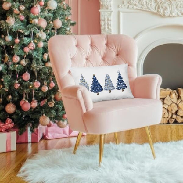 Navy Blue Christmas Decorations Christmas Tree Pillow Covers 12x20 2