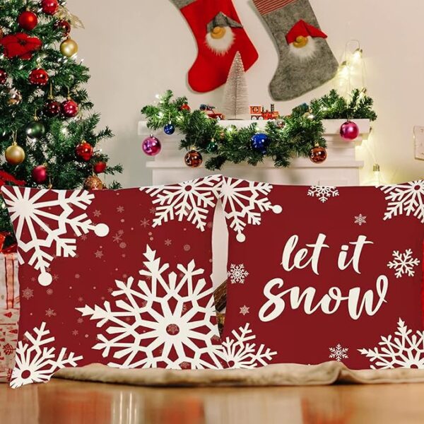 Christmas Decorations Pillow Covers 20 × 20 Inch Set of 4 2