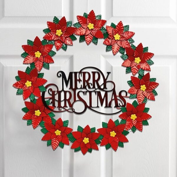 16” Metal Christmas Wreath for Front Door 2