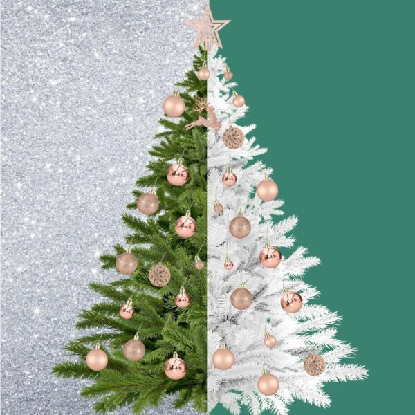 102PCS Assorted Rose Gold Christmas Ornaments 2