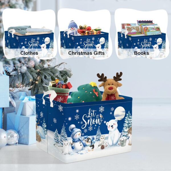 Winter Animals Storage Basket Christmas Snowman Penguin Gift Basket 2