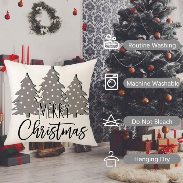Christmas Pillow Covers 18x18 Set of 4 Christmas Decorations Snowman Deer 2