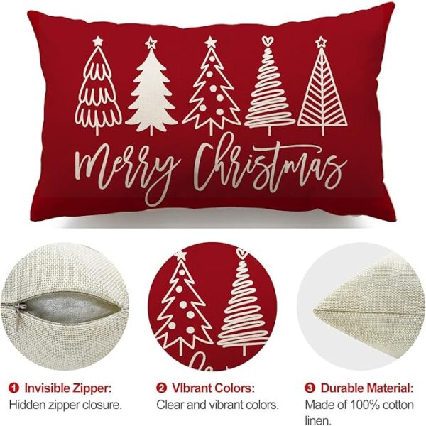 12x20 Farmhouse Christmas Throw Lumbar Pillow Cover 2