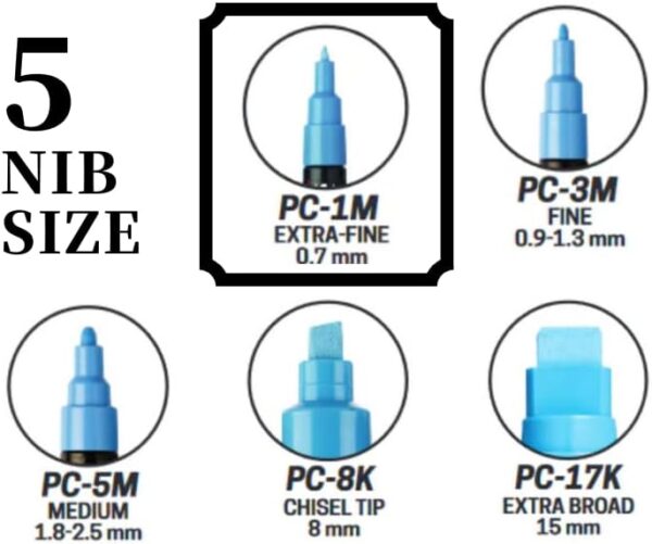 rylic Paint Pens Extra Fine Point Tip width 0.7mm 28 colors PC-1M, Acrylic Paint Markers for Rock 3
