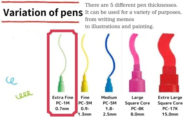 rylic Paint Pens Extra Fine Point Tip width 0.7mm 28 colors PC-1M, Acrylic Paint Markers for Rock 2