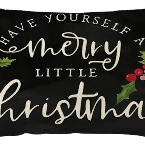 Have Yourself A Merry Little Christmas Throw Pillow Cover, 12 x 20 Inch