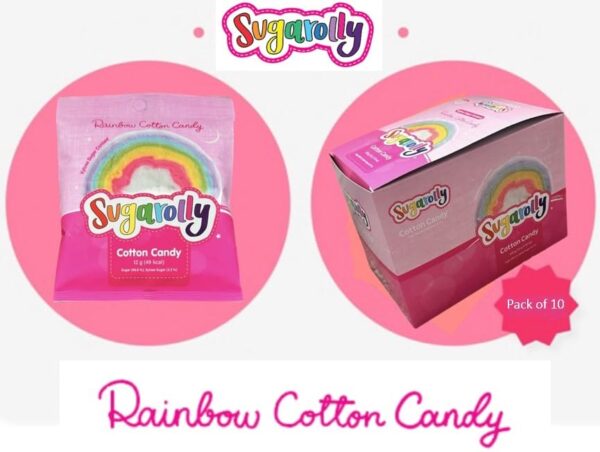 Rainbow Cotton Candy, Individually Wrapped 5 flavors in one pack 3