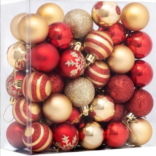 51krtoanBlL._AC_ 50pcs Christmas Balls 1.6" Christmas Tree Decoration Ornaments for Xmas Tree Holiday Wreath Garland Decor Ornaments
