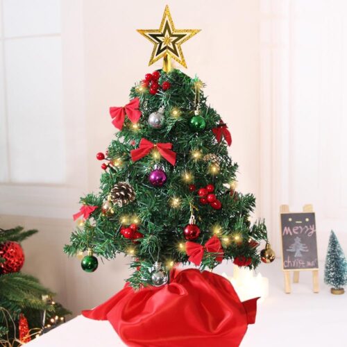 618zjHFYgzL._AC_SL1001_ 24 Inch Mini Christmas Tree Set, Table Top Artificial Christmas Trees with 50 LED Lights