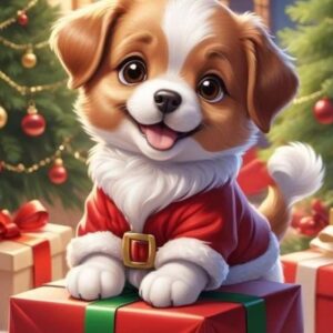 Christmas Diamond Painting Kits for Adults, Dog Diamond Art Kit for Beginners