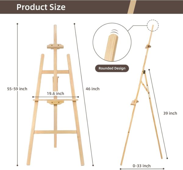 djustable Wooden Painting Easel, Art Easel Stand Hold up to 48'' 2