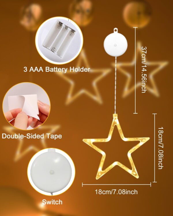 LED Stars Christmas Lights, 3 Pack LED Christmas Window Lights 2