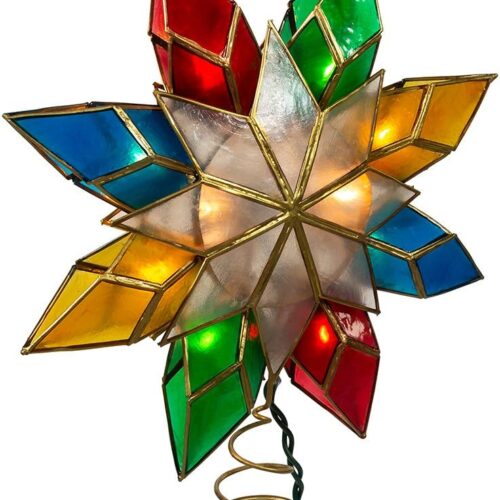 61oG8nUbhPL._AC_SL1000_ 10-Light Multi-Color Capiz Star Tree Topper