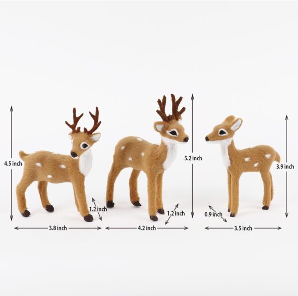 3 Pack Christmas Reindeer Figurines, Festive Holiday Decorations 2