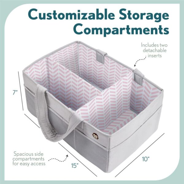 Oversized Stain Resistant Baby Diaper Caddy Organizer with Handle 4