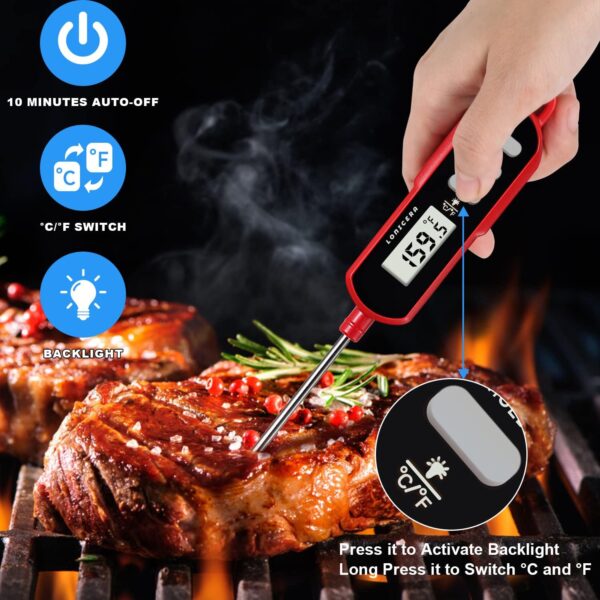 Instant Read Digital Meat Thermometer for Food, Bread Baking, Water and Liquid 3