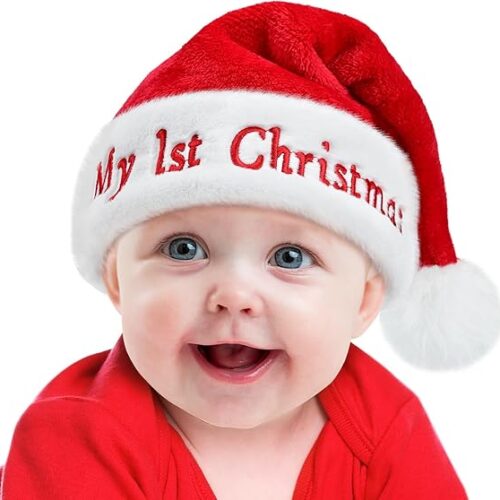 7130eNER+6L._AC_SX569_ Baby Santa Hat: Christmas Hat for Infant, Baby Xmas Holiday Hat
