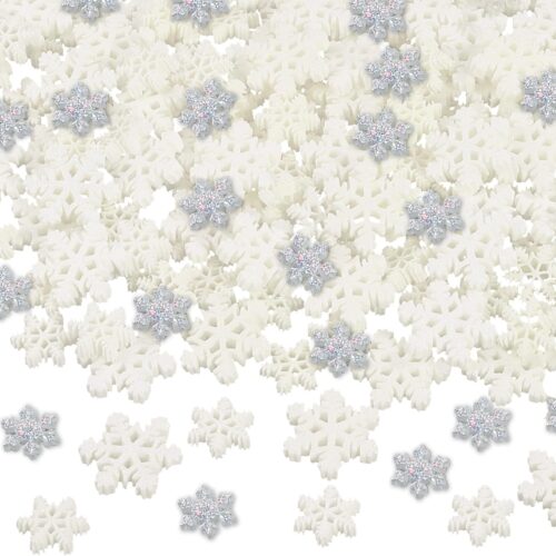 714rkr3K7rL._AC_SL1500_ 150pcs Mini Snowflake Ornament Christmas Resin Snowflakes