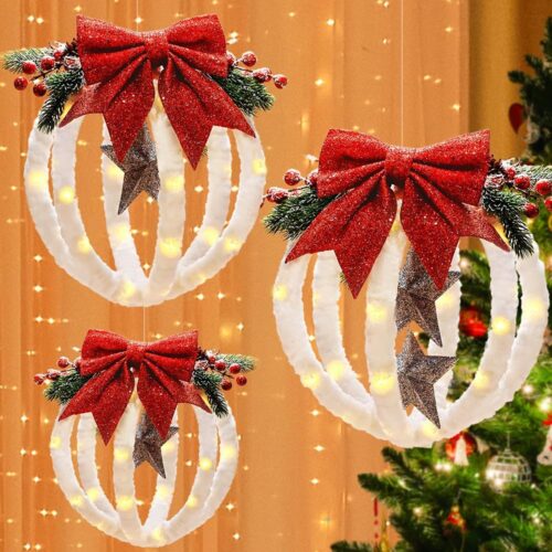 Christmas Decorations Indoor, Outdoor, 3 pcs Christmas Wreath