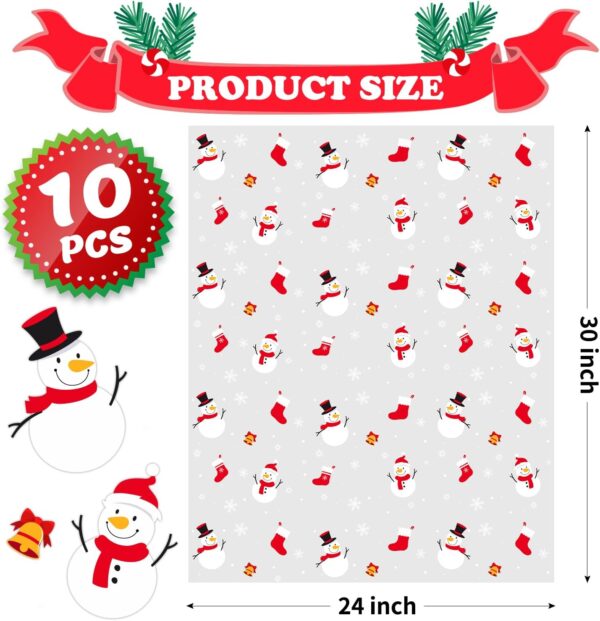 Christmas Cellophane Gift Bags 10pcs Large Holiday Gift Wrap 2