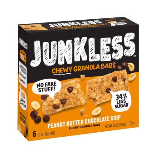 719hzMZrQOL._SL1500_ Peanut Butter Chocolate Chip Chewy Granola Bars - Less Sugar, Great Tasting, Wholesome Snacks, 6 Pack