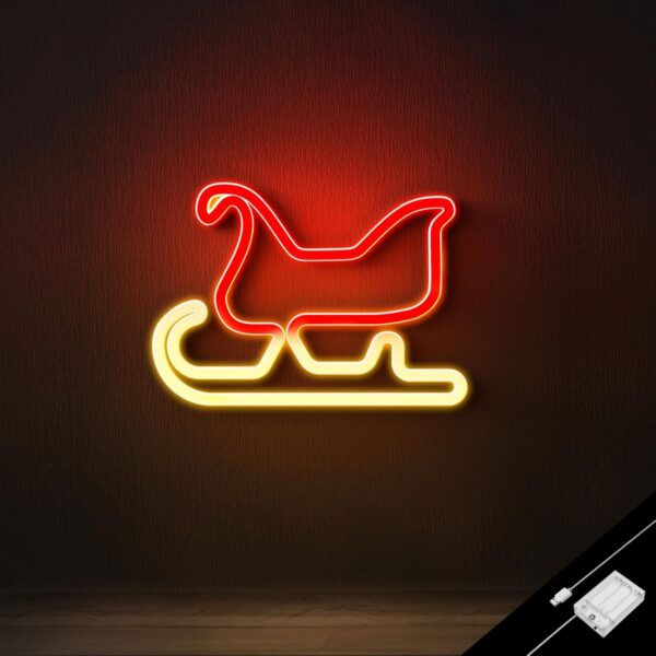 Christmas Sled Neon Sign, USB & Battary Powered 1