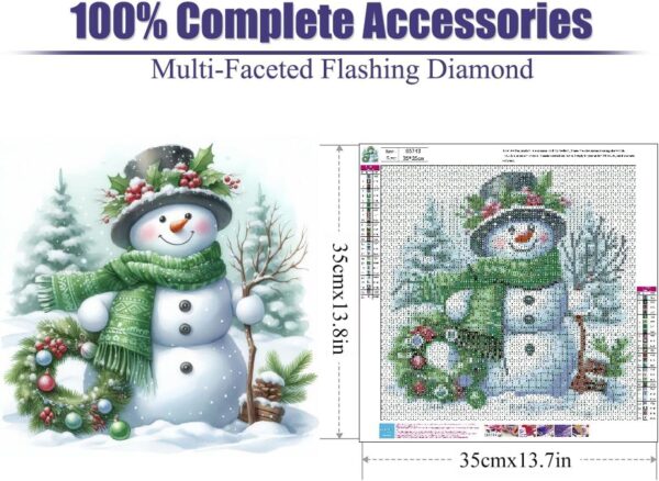 Christmas Diamond Art Painting Kits for Adults,Snowman Diamond Painting Kits 2