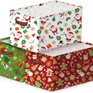 3 Pack Christmas Storage Bin Collapsible Large Christmas Storage Baskets