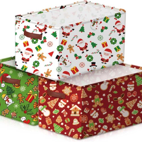 71BWobw0nRL._AC_SL1500_ 3 Pack Christmas Storage Bin Collapsible Large Christmas Storage Baskets