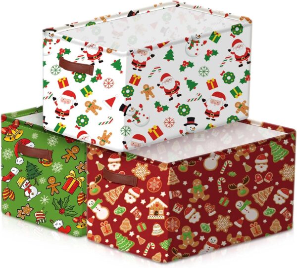3 Pack Christmas Storage Bin Collapsible Large Christmas Storage Baskets 1