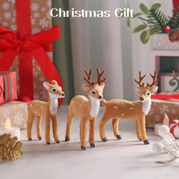 3 Pack Christmas Reindeer Figurines, Festive Holiday Decorations 4