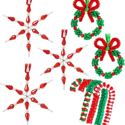71GeyBCKkgL._AC_SL1500_ Christmas Crafts for Kids Adults,30 Sets Christmas Beaded Ornament Kit