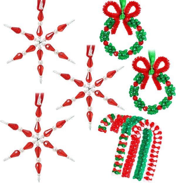 Christmas Crafts for Kids Adults,30 Sets Christmas Beaded Ornament Kit 1