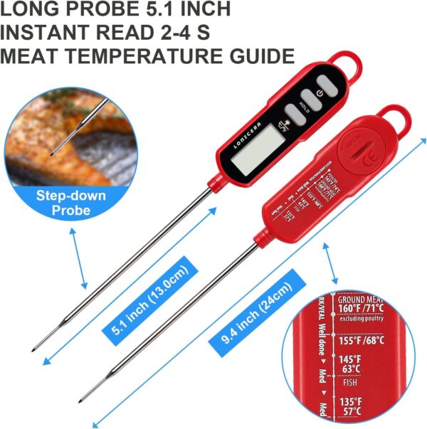 Instant Read Digital Meat Thermometer for Food, Bread Baking, Water and Liquid 5
