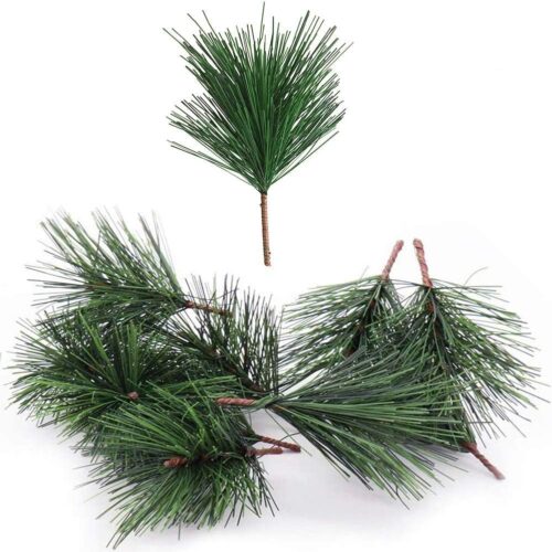 71HCthlY7DL._AC_SL1000_ Artificial Green Pine Needles Branches Small Twigs Stems Picks for Christmas