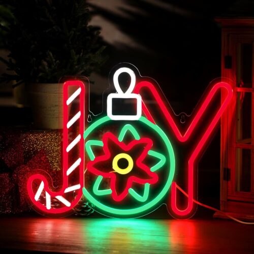 71ImKccJKgL._AC_SL1500_ Christmas Joy Neon Sign, Christmas Signs Christmas Decorations Light up Room Sign LED