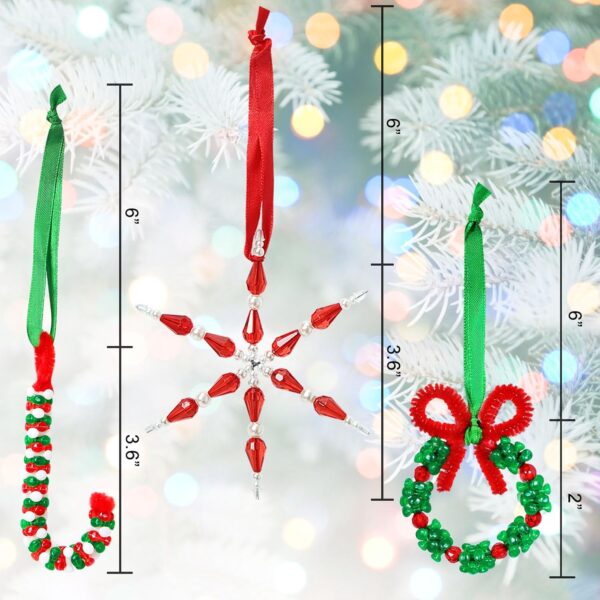 Christmas Crafts for Kids Adults,30 Sets Christmas Beaded Ornament Kit 3