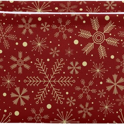 71+PbWa0mdL._AC_SL1200_ Christmas Basket, Large Foldable Storage Basket with Handles Christmas Snowflakes